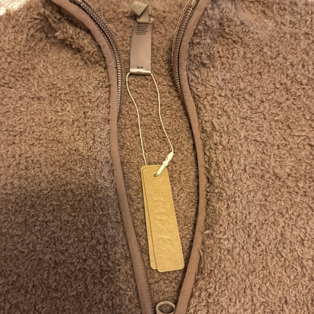 SKIMS Cozy Knit Teddy Plush Crop Pullover S/M - Picture 2 of 5